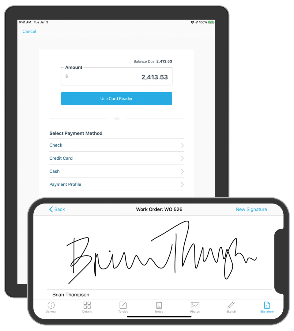 screenshot of Field Service Management